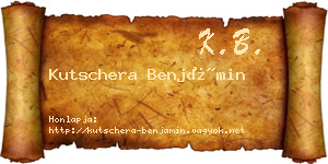 Kutschera Benjámin névjegykártya